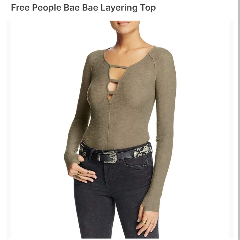 Free People Bae Bae Cutout Long-Sleeve Top